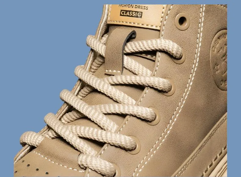 Men's Retro Leather Casual Shoes –Comfortable Ankle Boots for Work & Daily Wear