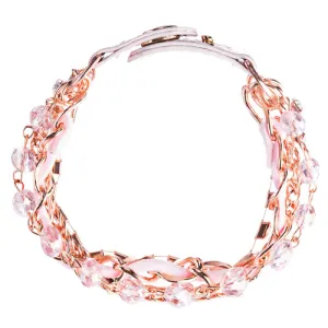 Modern Fashion Crystal Rhinestone Gorgeous Multi Layered Bracelet B464 Pink