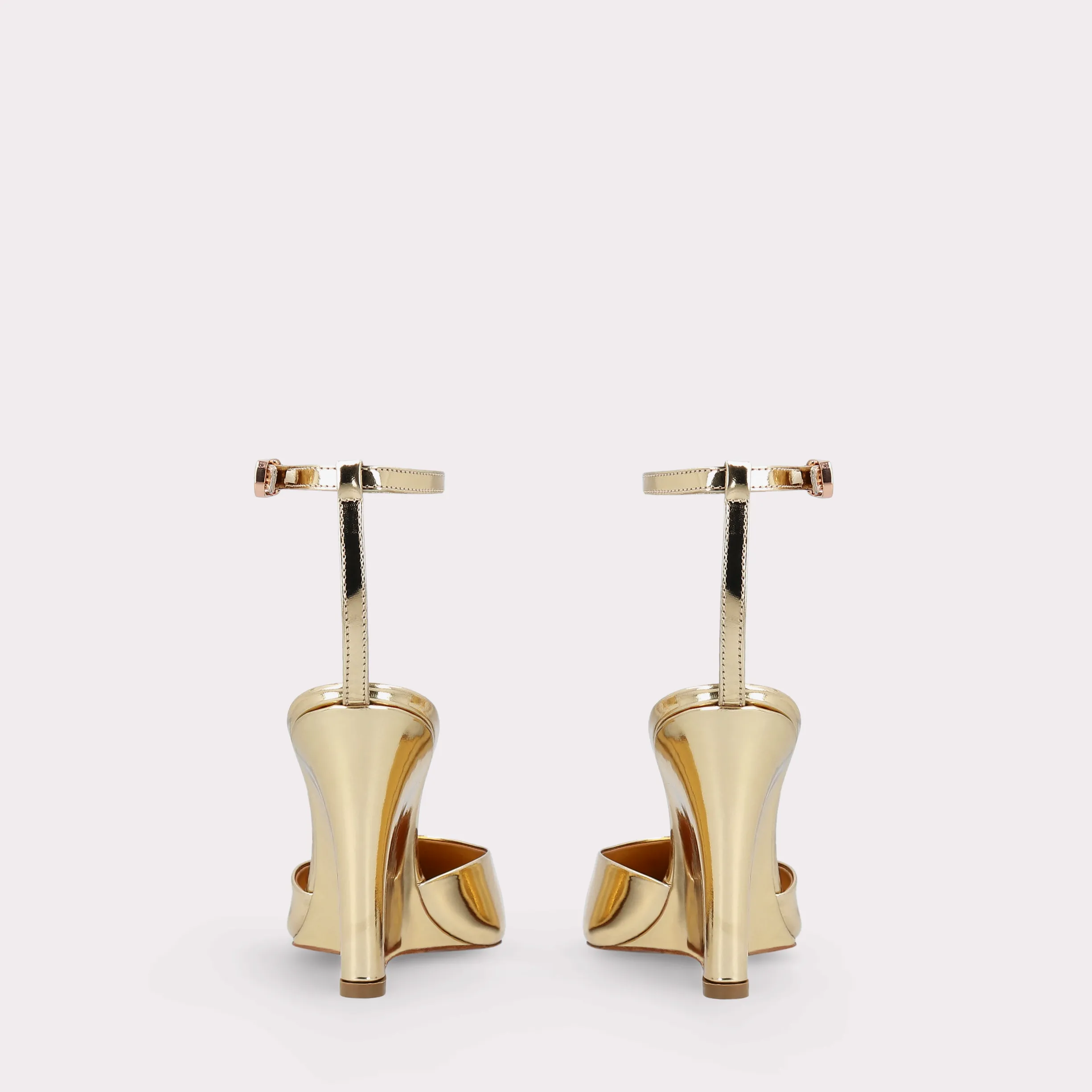 MONA 03 GOLD MIRROR LEATHER SANDALS