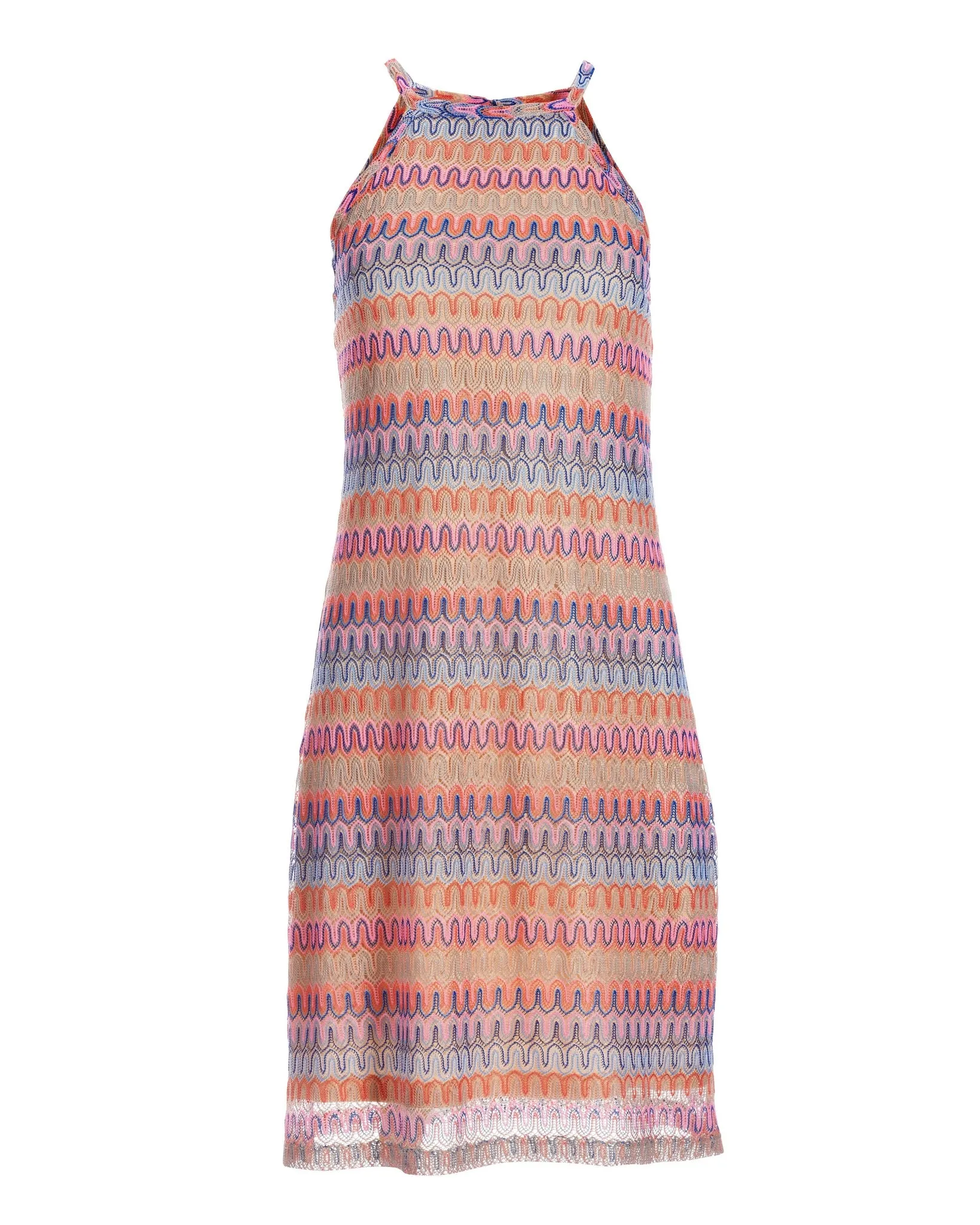 Multicolor Shimmer Halter Dress Multi