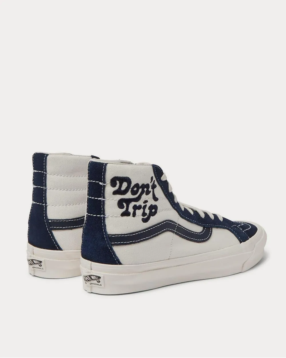 OG SK8-HI LX Leather-Trimmed Canvas and Suede Navy high top sneakers