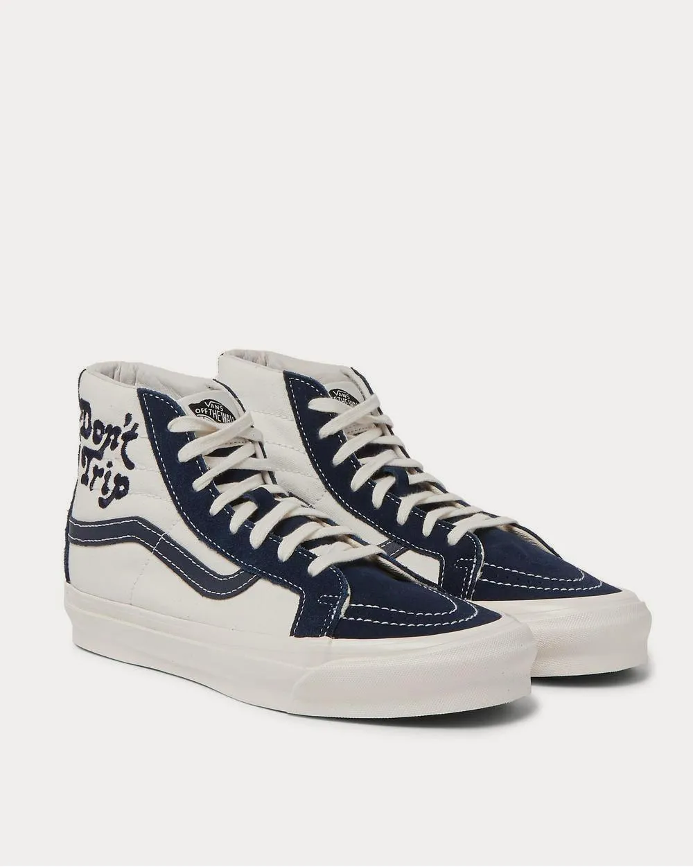 OG SK8-HI LX Leather-Trimmed Canvas and Suede Navy high top sneakers