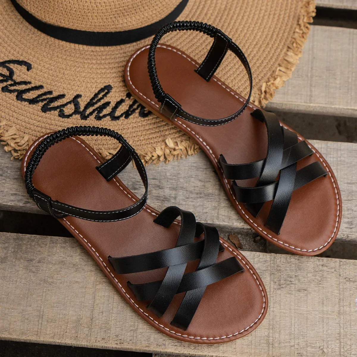 Open Toe Strappy Gladiator Sandals