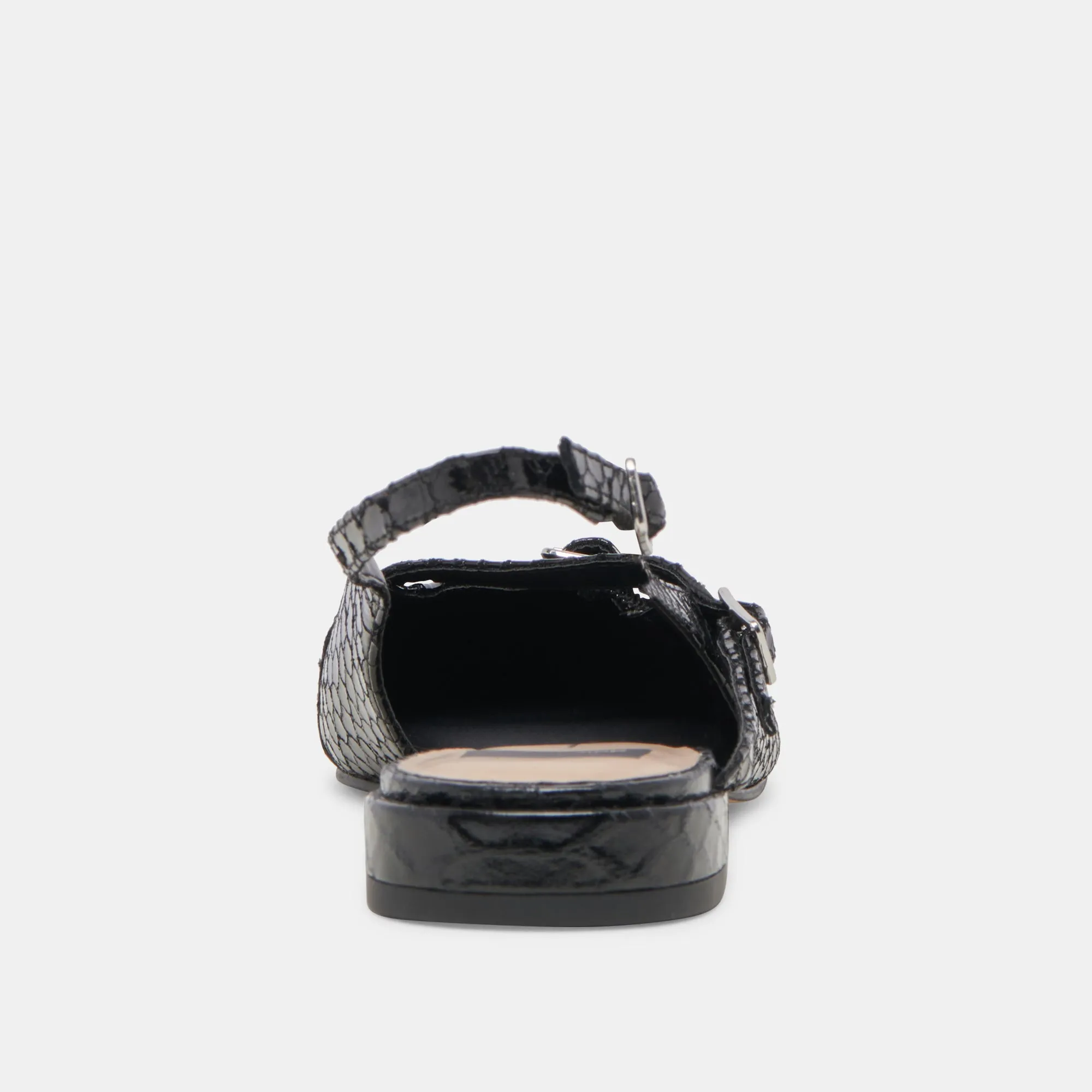 PAMLA FLATS MIDNIGHT SNAKE EMBOSSED