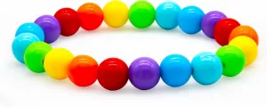 Rainbow Pride Bracelet Acrylic Stretch Bead/Rubber Bracelets for Men Women LGBT Bracelet for Gay Lesbian Couples Pride Month Friendship Jewelry Gift LGBTQ Parade Accessories
