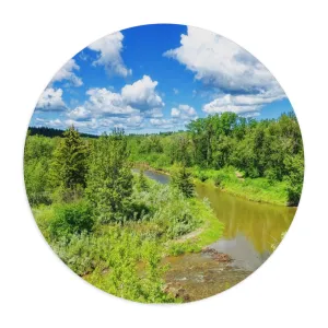 Round Mouse Pad  - Fish Creek Park Votier's Flats Lookout