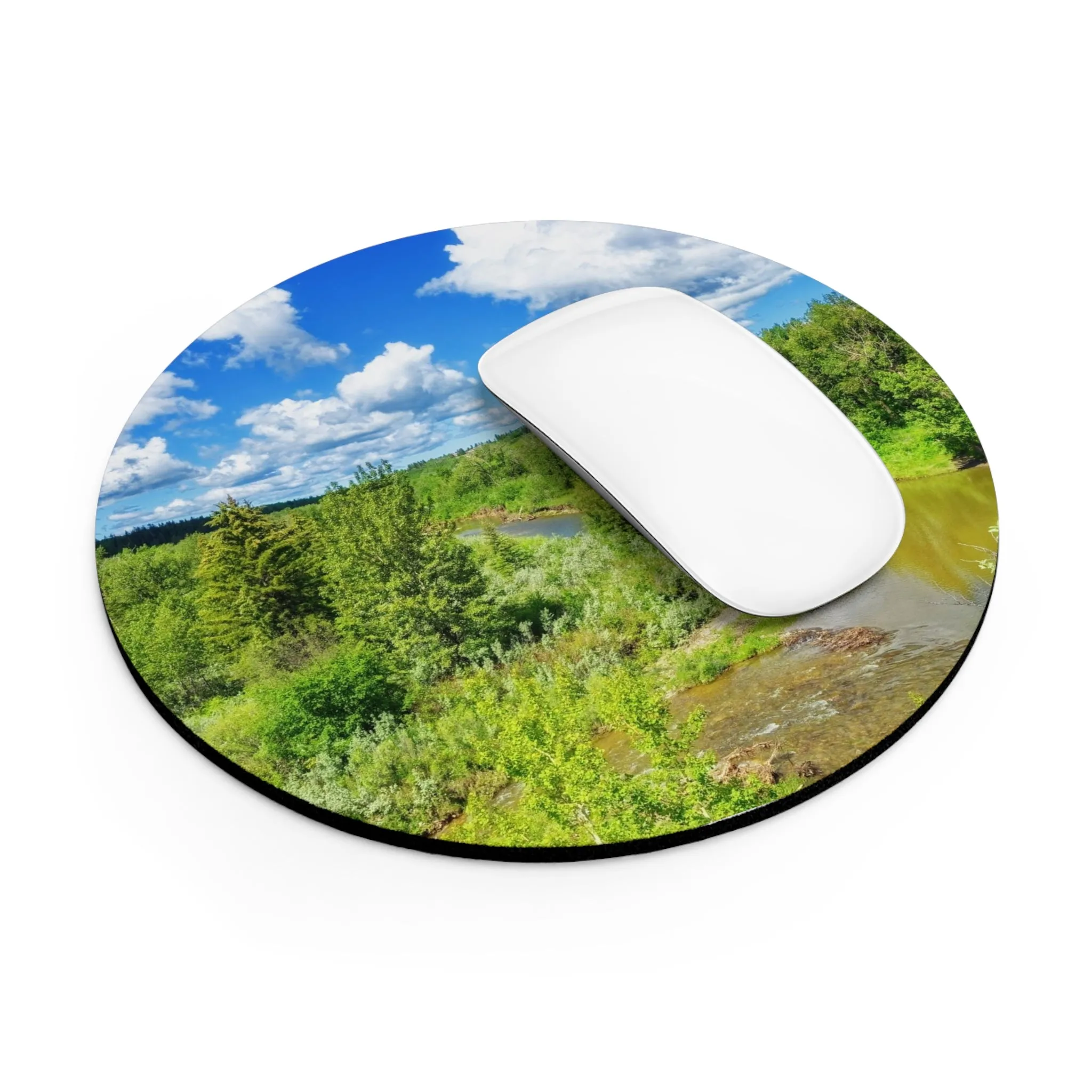 Round Mouse Pad  - Fish Creek Park Votier's Flats Lookout