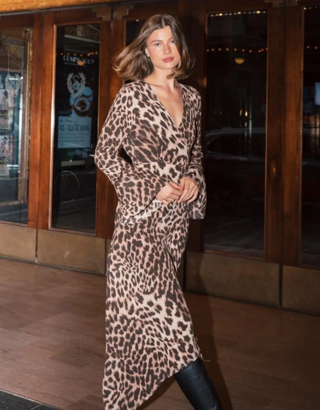 Savannah Wrap Maxi Dress - Animal Print