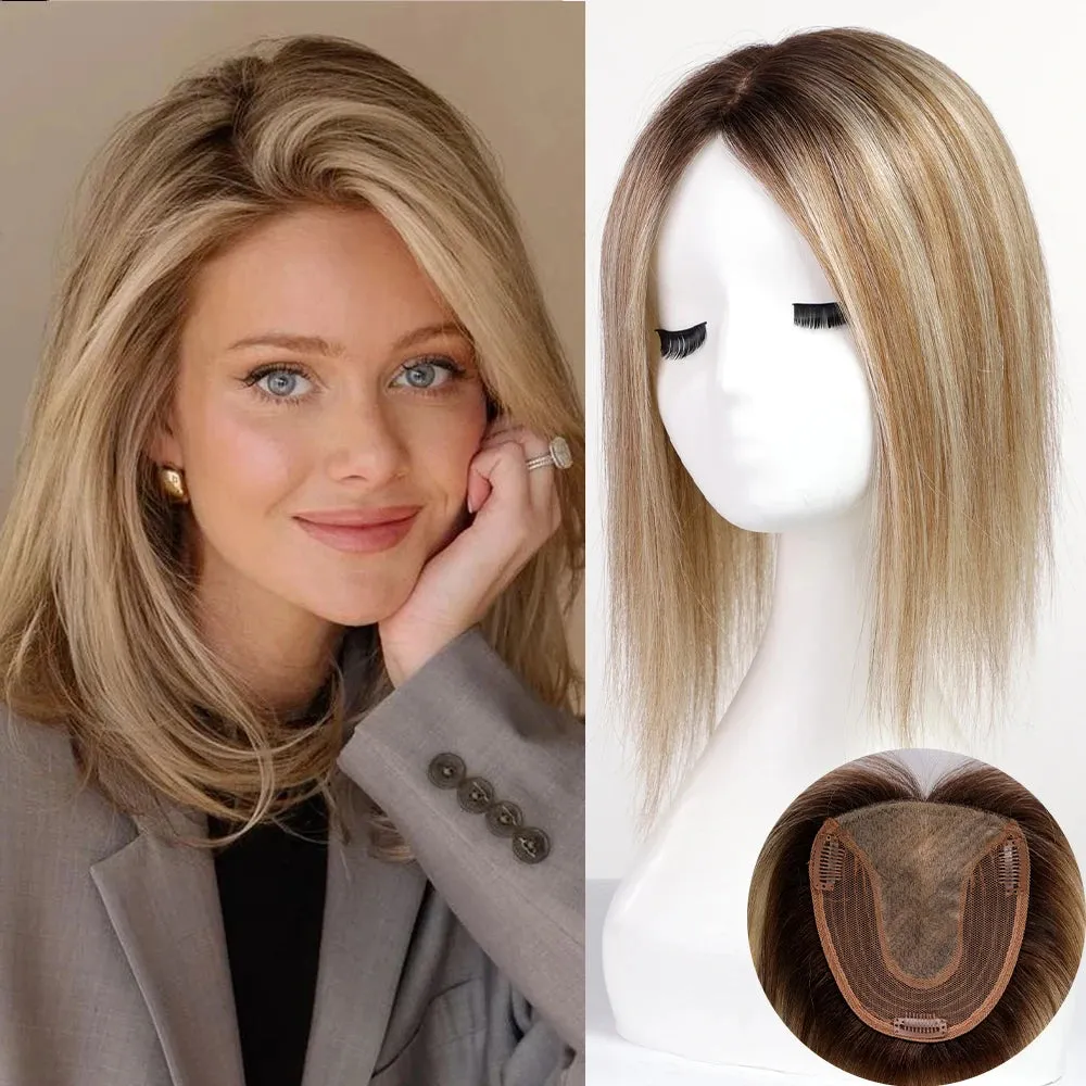 Silk Base Remy Human Hair Toppers  12 Inches