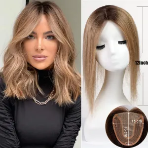 Silk Base Remy Human Hair Toppers  12 Inches