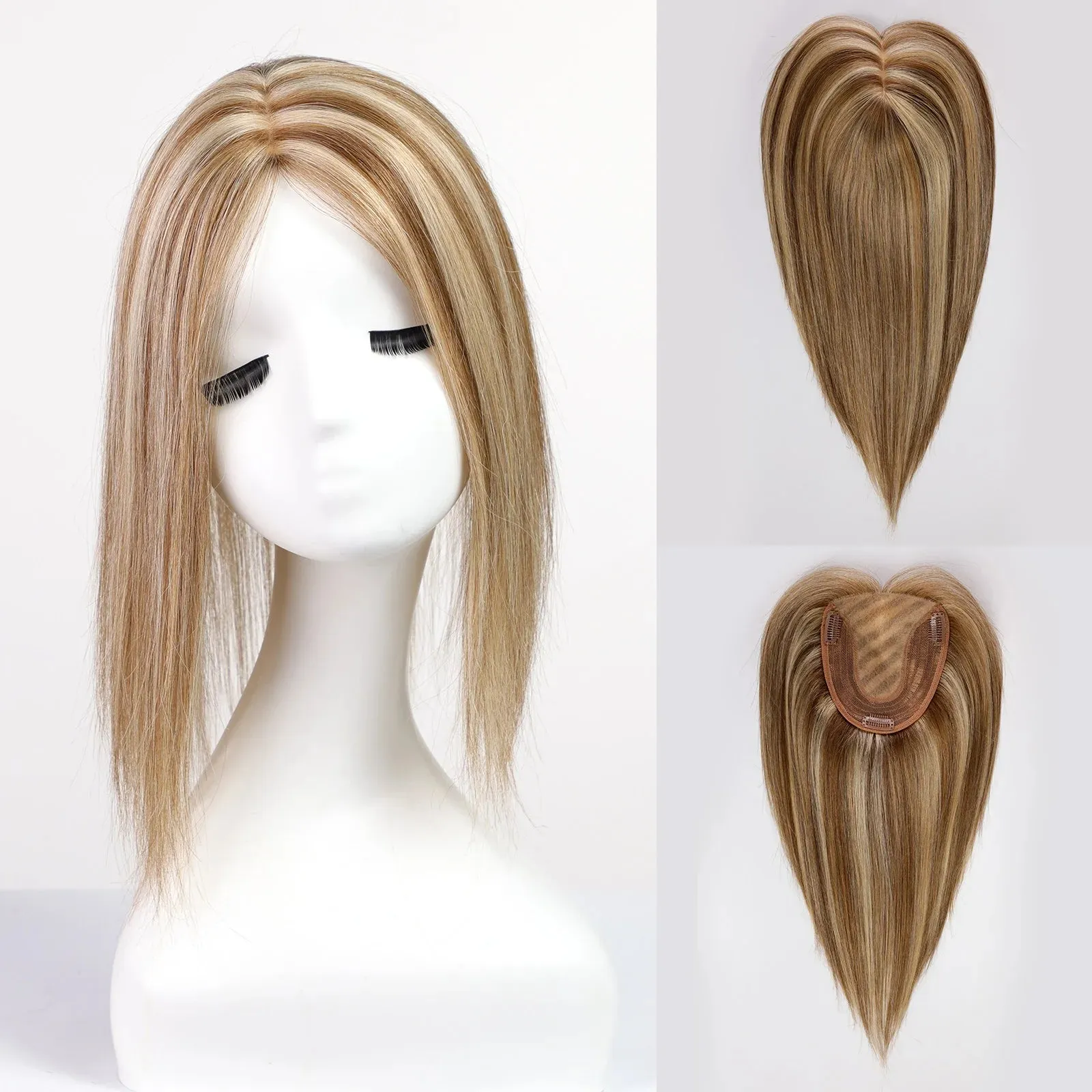 Silk Base Remy Human Hair Toppers  12 Inches