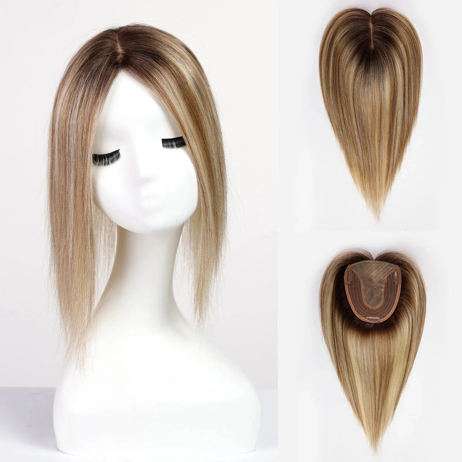 Silk Base Remy Human Hair Toppers  12 Inches