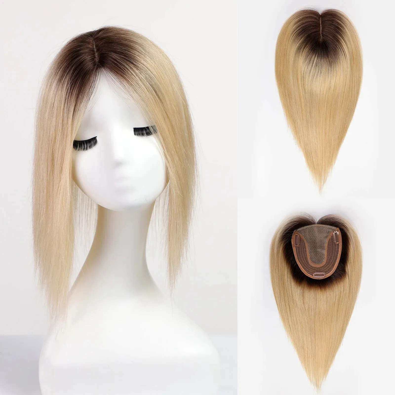 Silk Base Remy Human Hair Toppers  12 Inches