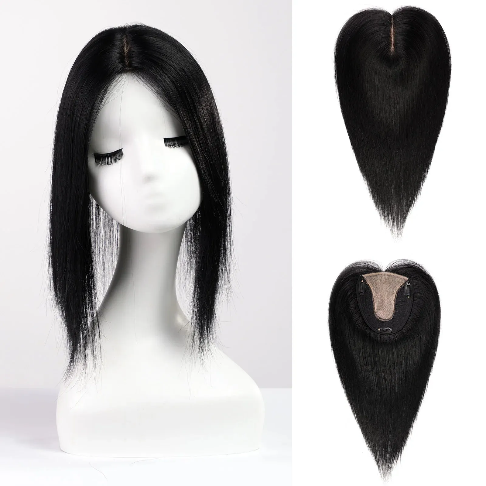 Silk Base Remy Human Hair Toppers  12 Inches