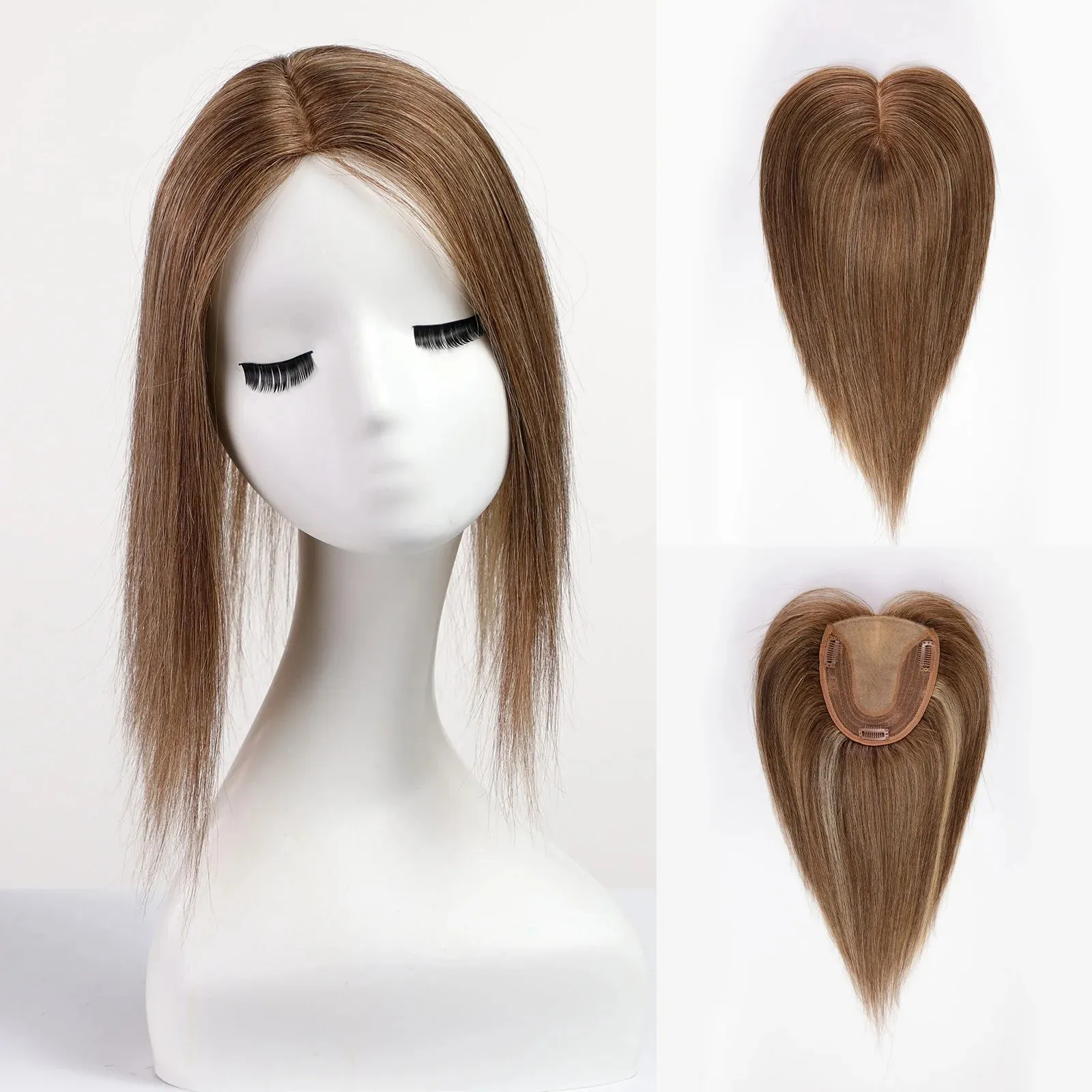 Silk Base Remy Human Hair Toppers  12 Inches