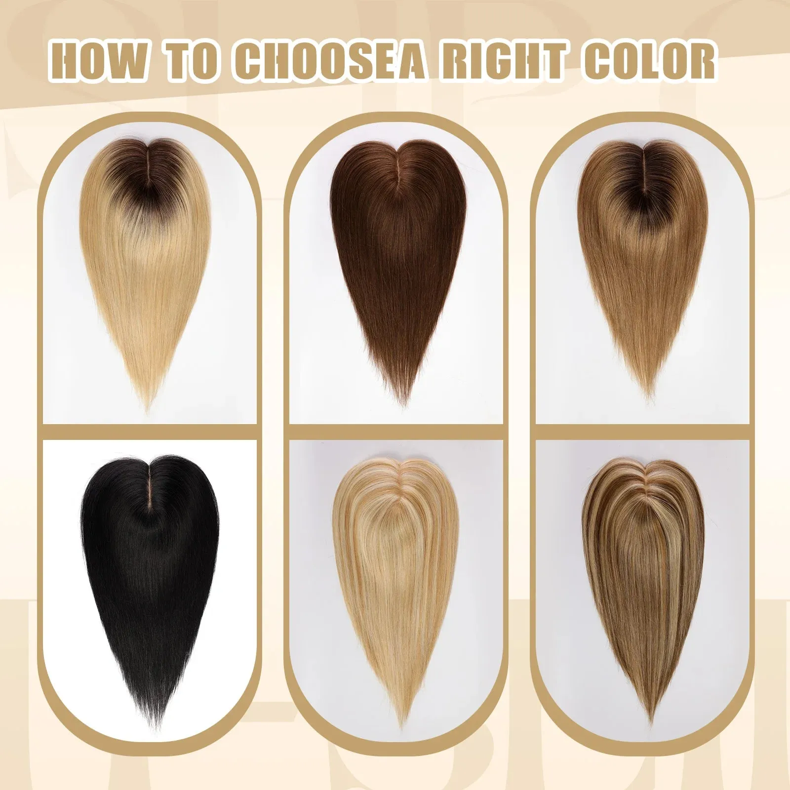Silk Base Remy Human Hair Toppers  12 Inches