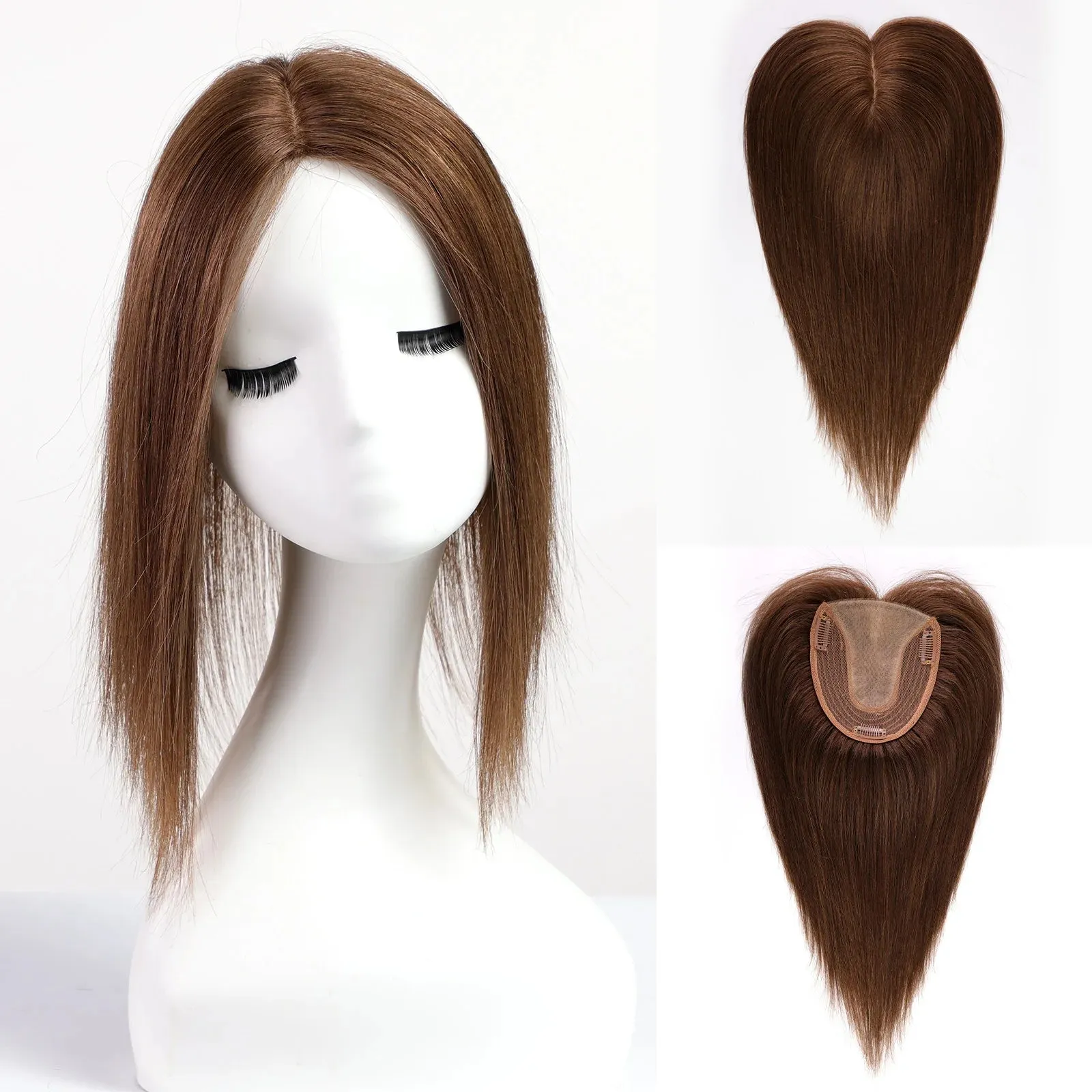 Silk Base Remy Human Hair Toppers  12 Inches