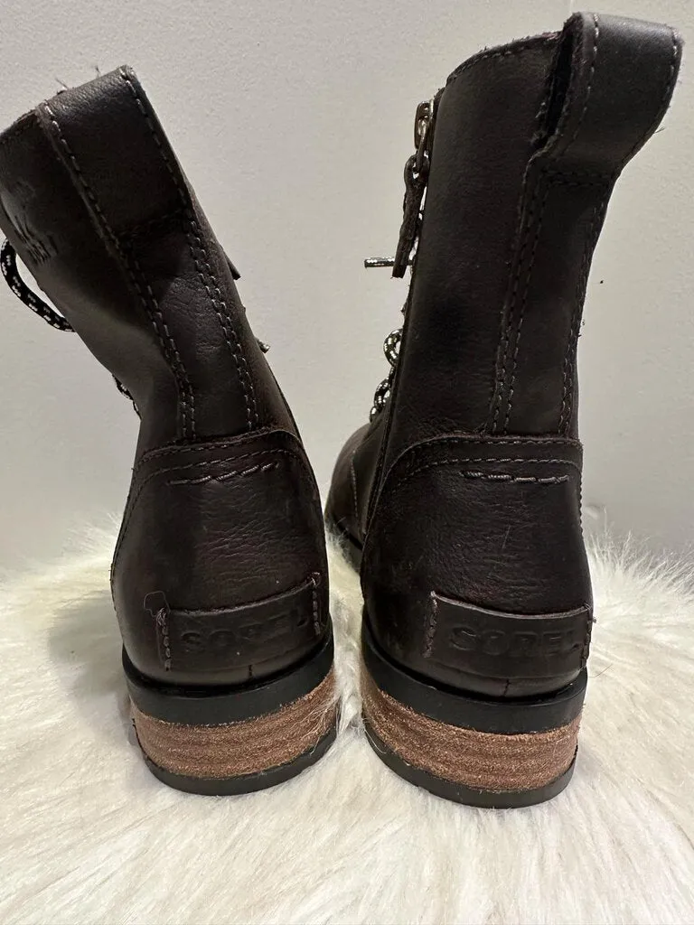 Sorel Emelie Leather Ankle Boots - Size 6