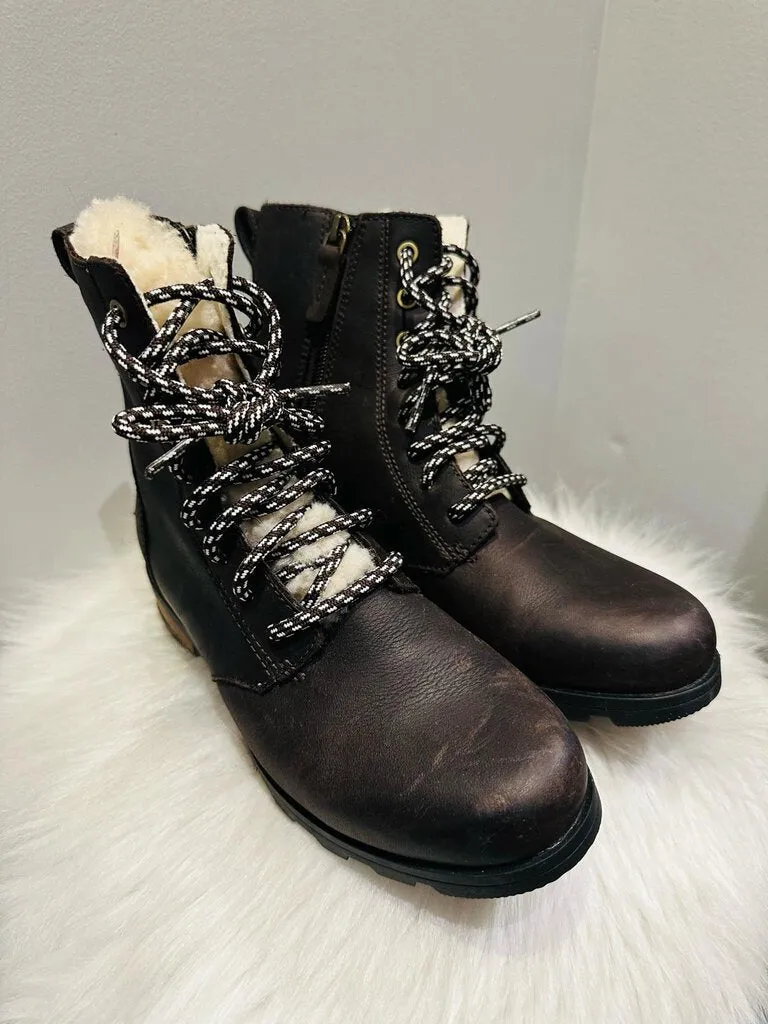 Sorel Emelie Leather Ankle Boots - Size 6