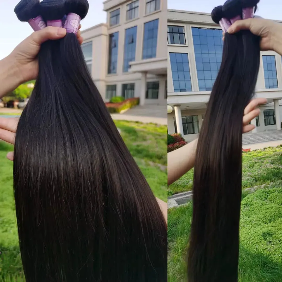 Straight Brazilian Virgin Human Hair Bundles  3 Pieces, 10-40 Inches