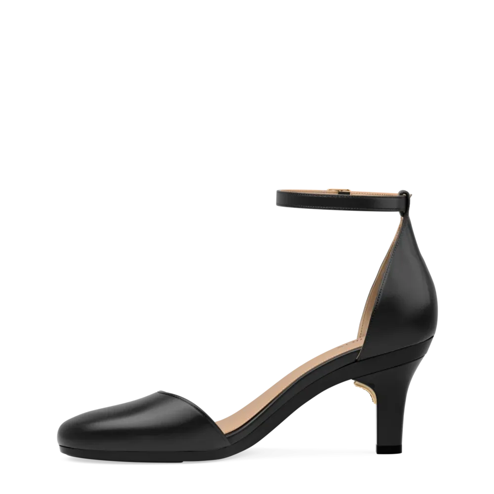The Jocelyn - Coal Satin 3 Stiletto