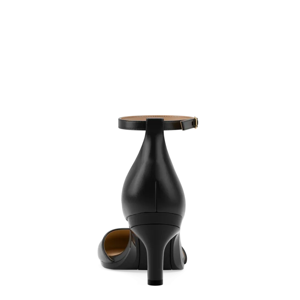 The Jocelyn - Coal Satin 3 Stiletto