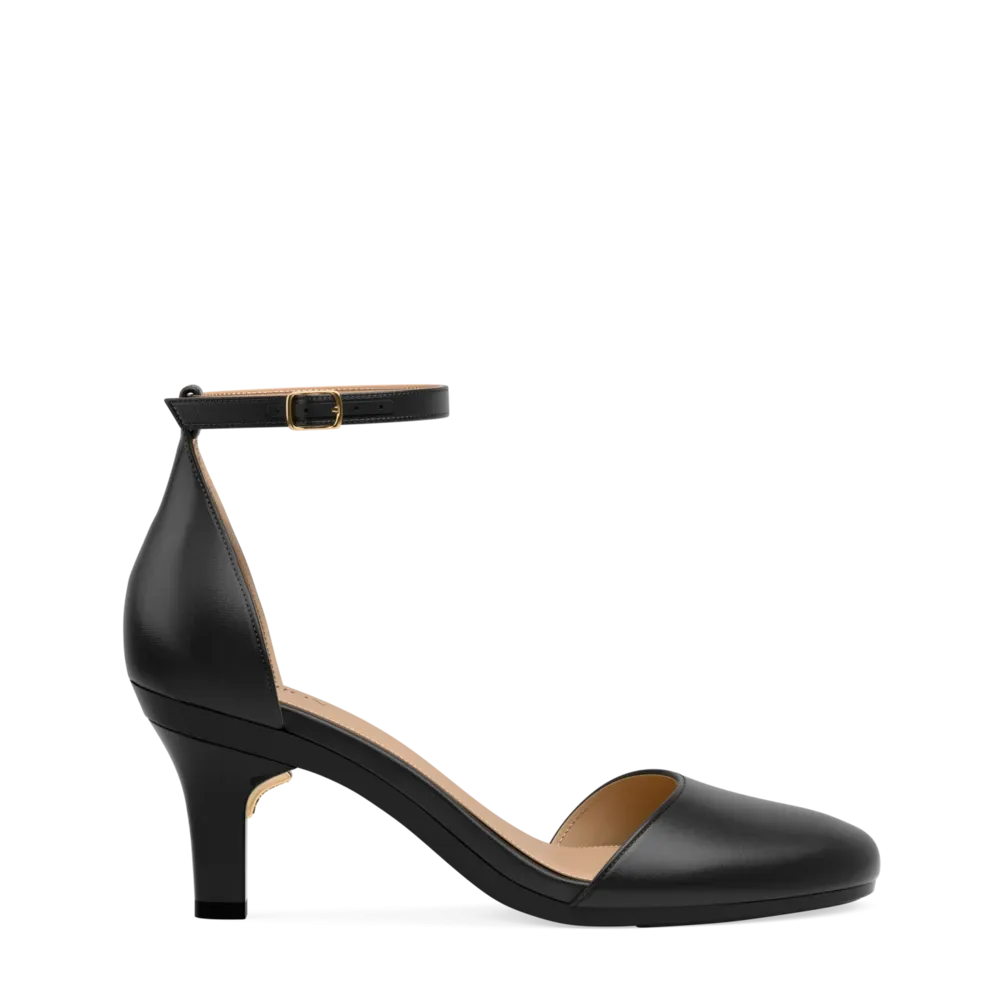 The Jocelyn - Coal Satin 3 Stiletto