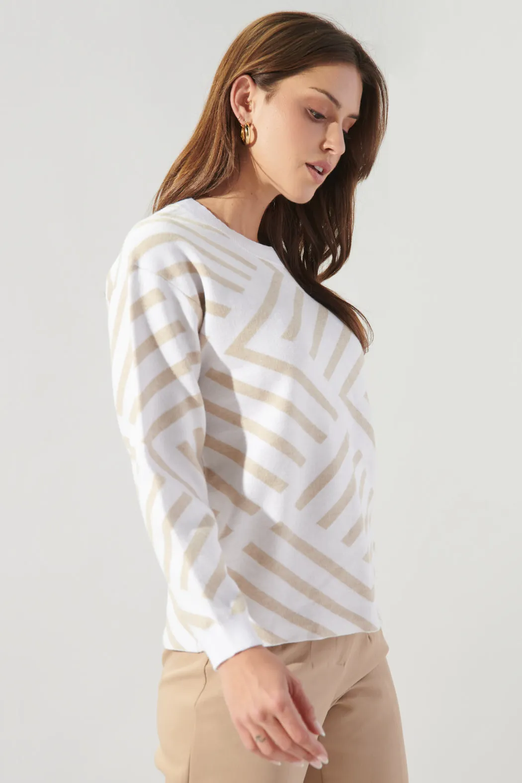 Tiller Comb Pattern Crew Neck Sweater