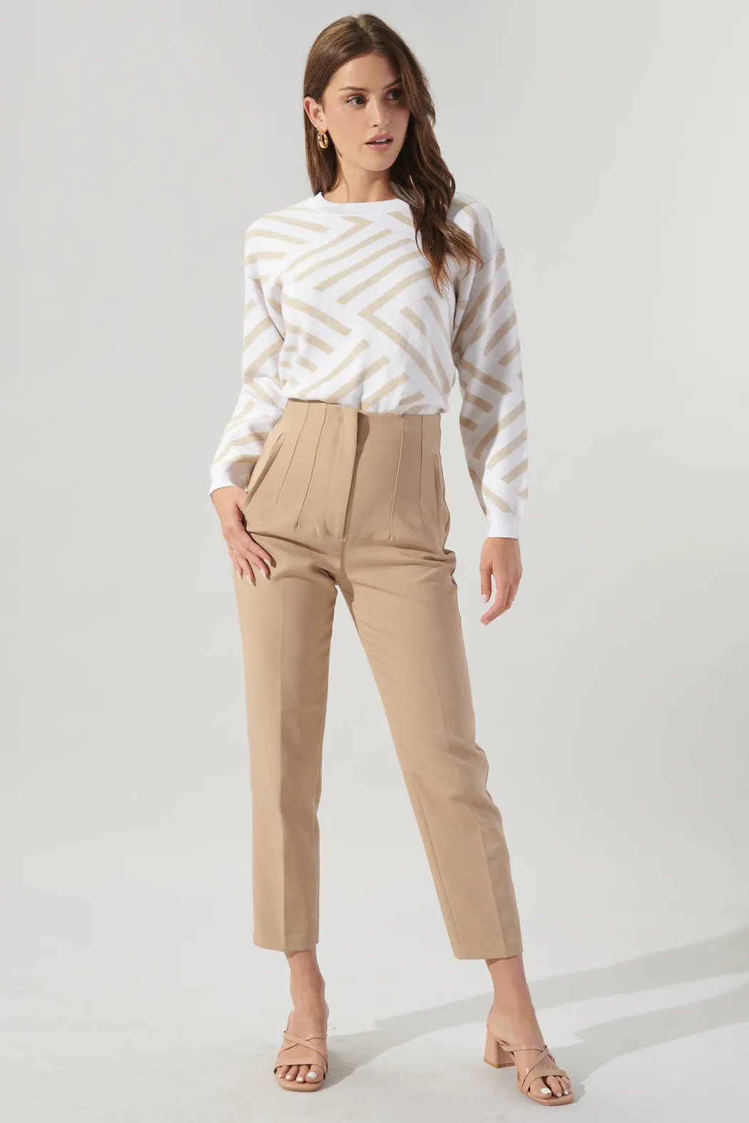 Tiller Comb Pattern Crew Neck Sweater