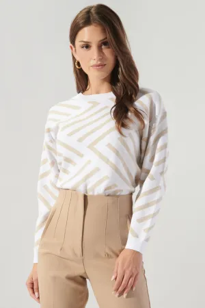 Tiller Comb Pattern Crew Neck Sweater