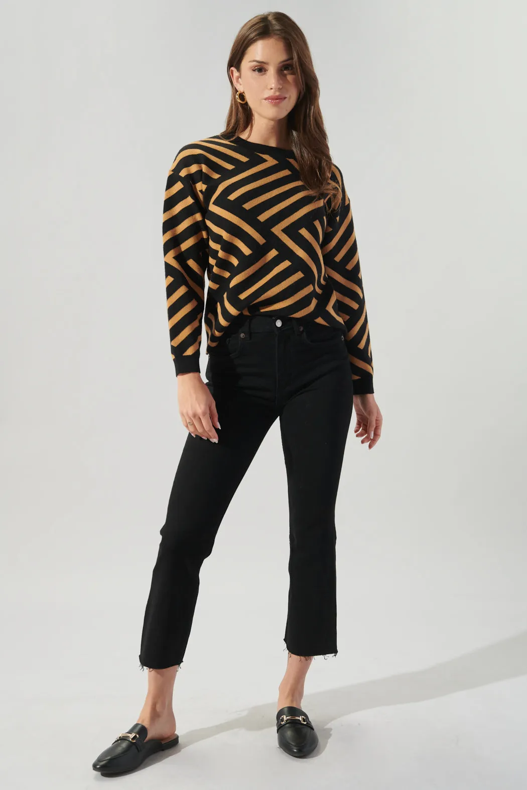 Tiller Comb Pattern Crew Neck Sweater
