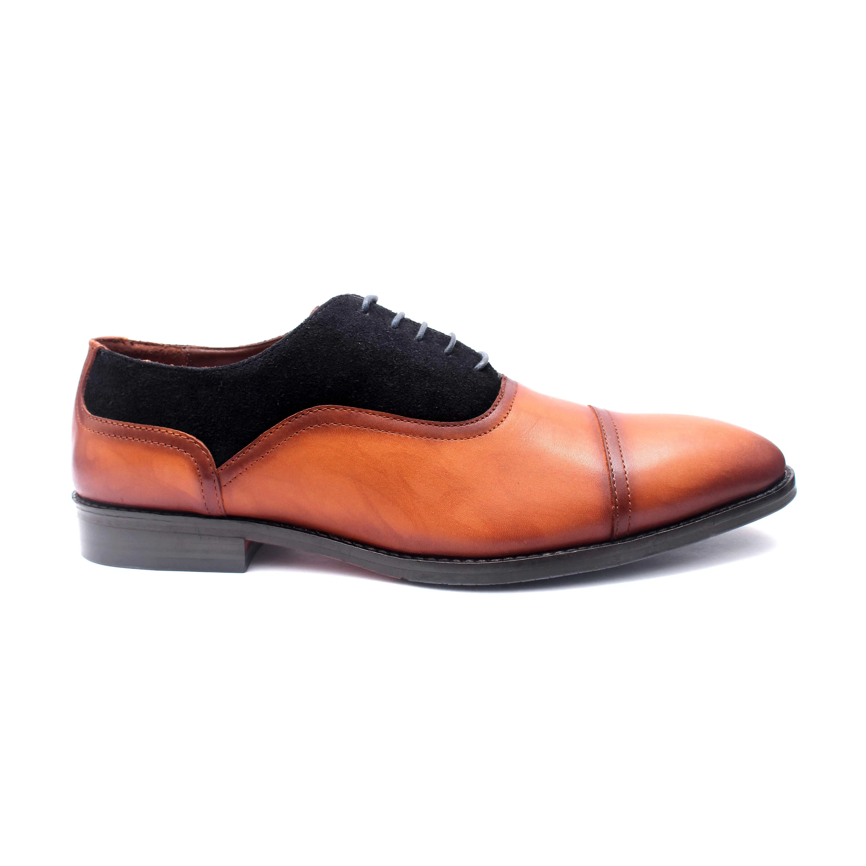 Toecap Oxfords Combi Tan&Blue