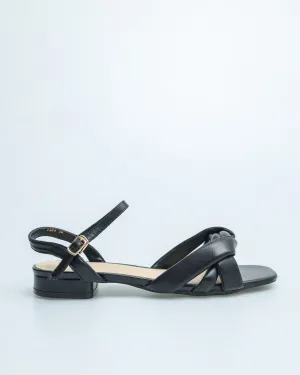 Tomaz YX83 Ladies Twisted Strap Slingback Sandals (Black)