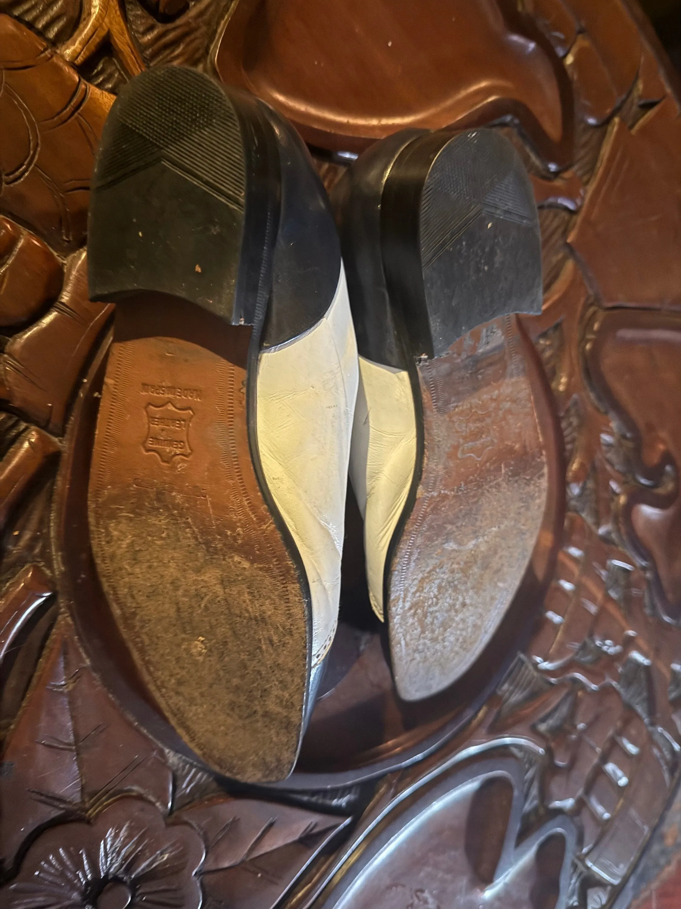 Vintage Men's black & cream oxfords 7 Carlo Morandi