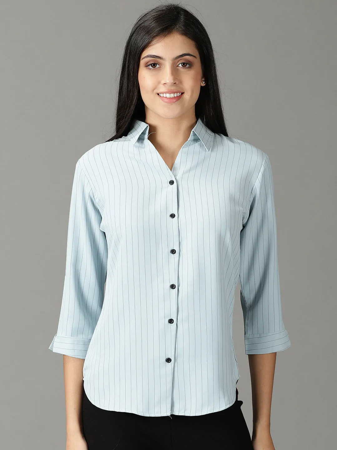 Women Blue Buffalo Checks Casual Shirt
