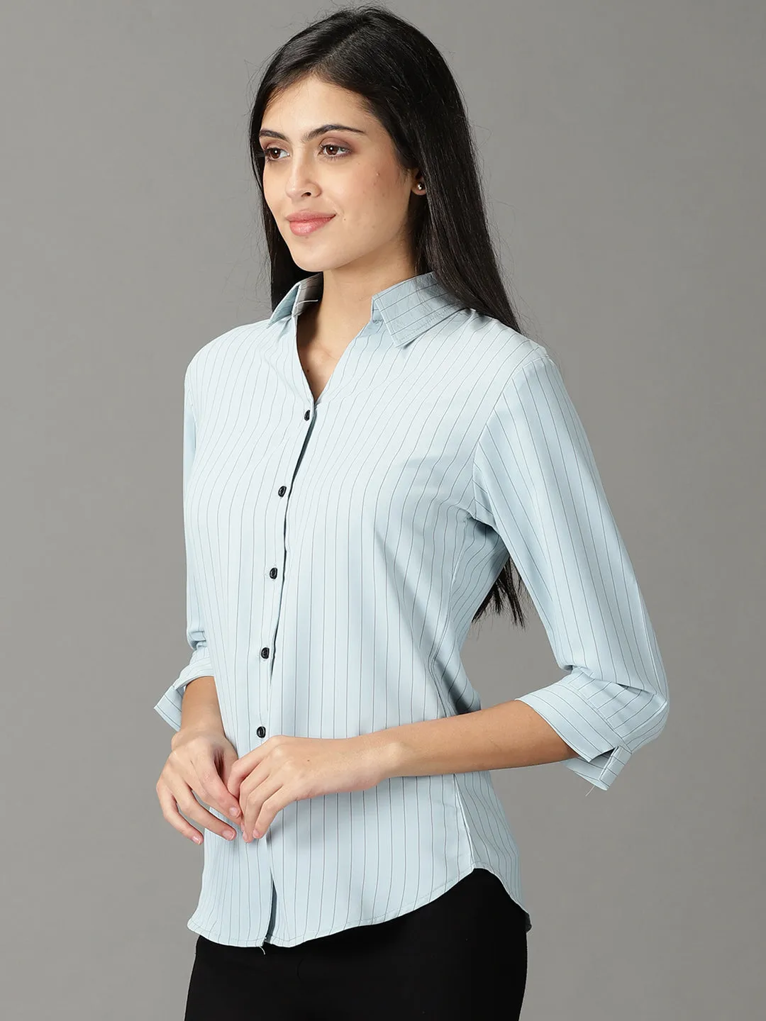 Women Blue Buffalo Checks Casual Shirt