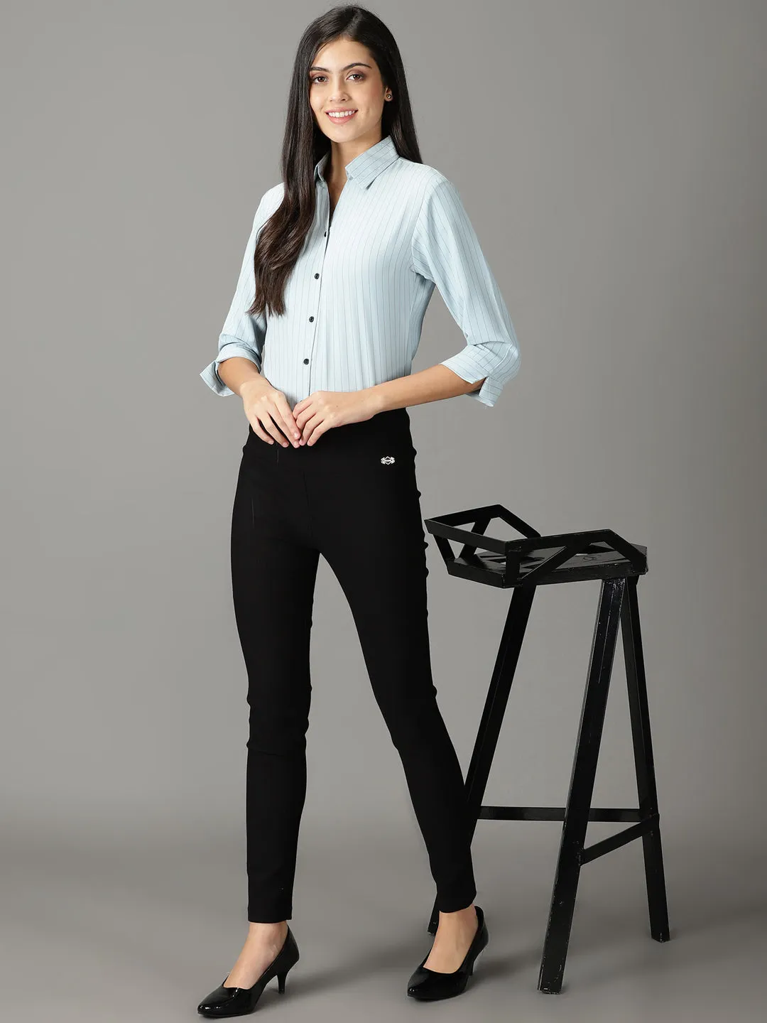 Women Blue Buffalo Checks Casual Shirt