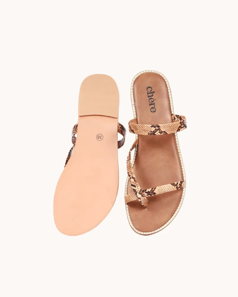 Women's Brown Sassy Snakeprint Flats