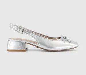 Womens Office Madelyn Slingback Ballerinas Silver