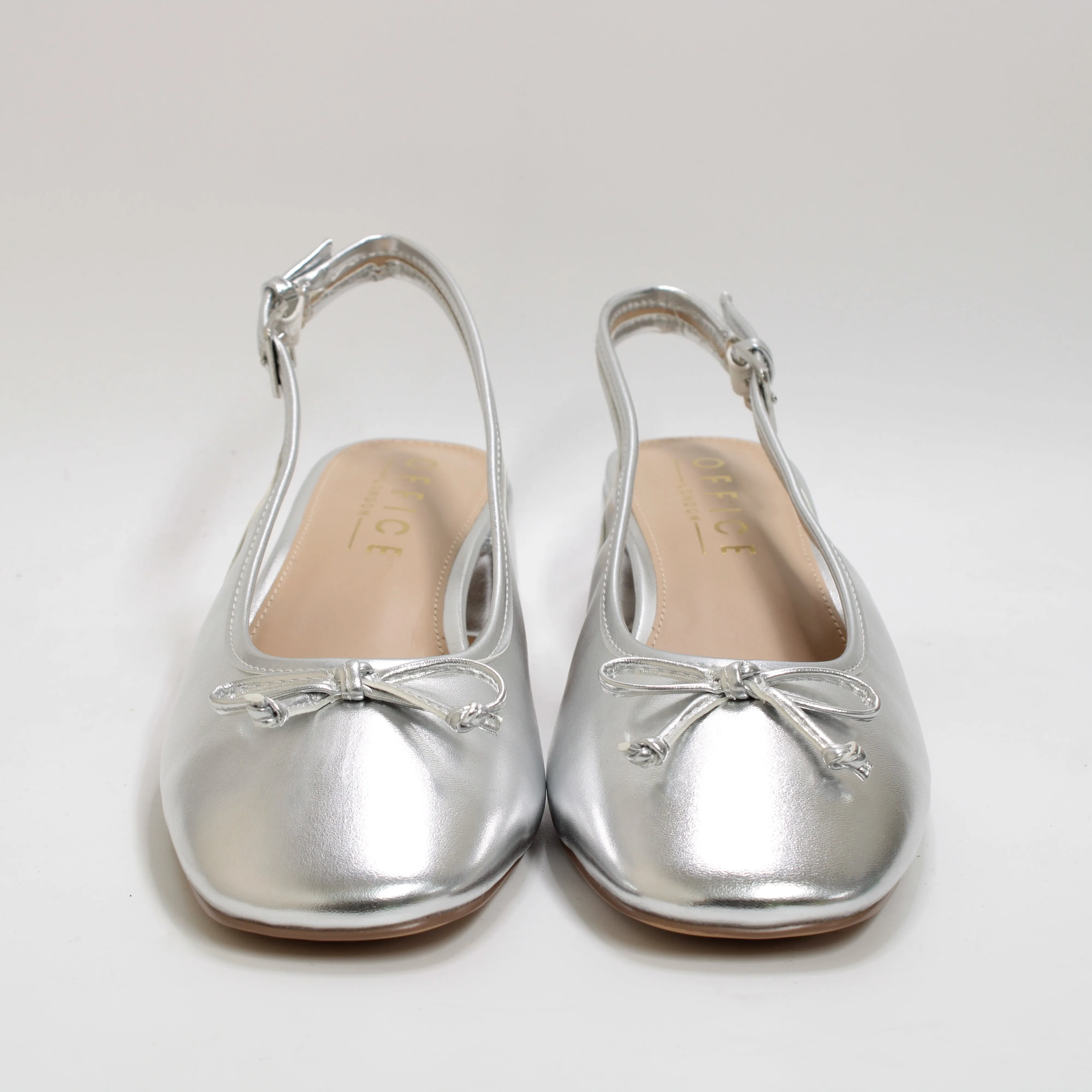 Womens Office Madelyn Slingback Ballerinas Silver