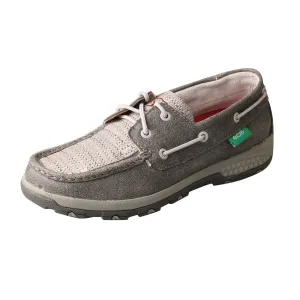 Women's Twisted X Grey and Light Grey Boat Shoe